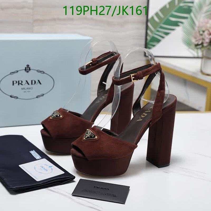Prada Women's Platform Block Heel Sandals Sheepskin Leather Brown