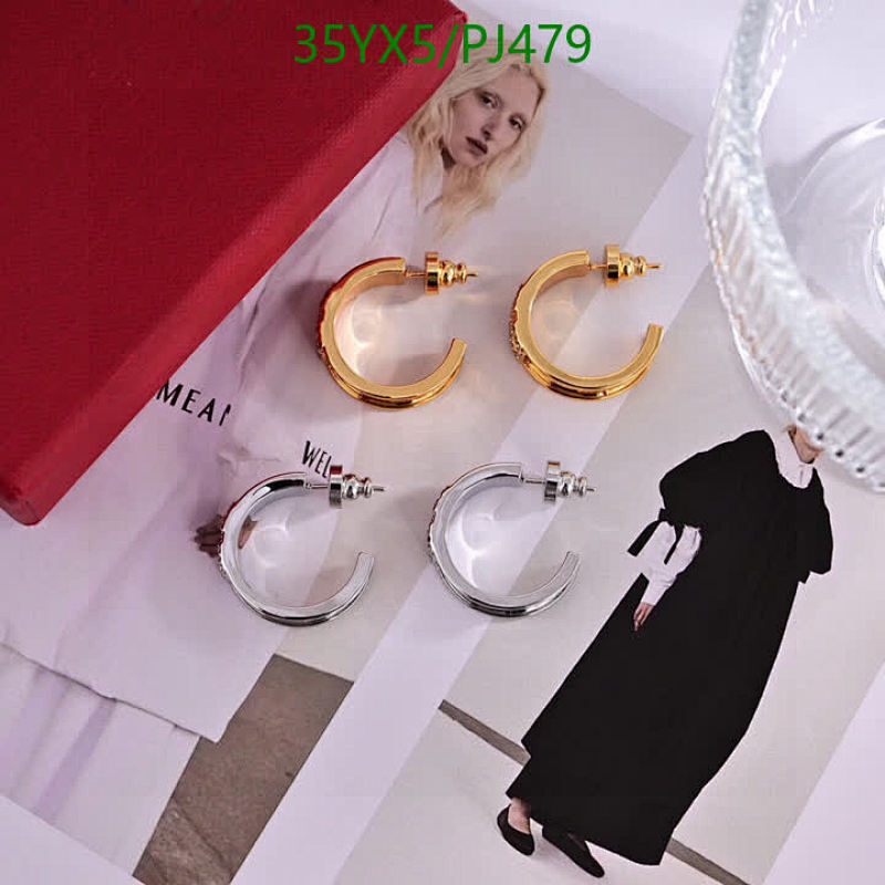 Valentino Hoop Earrings for Women, Gold and Silver Tone, PJ479 Style