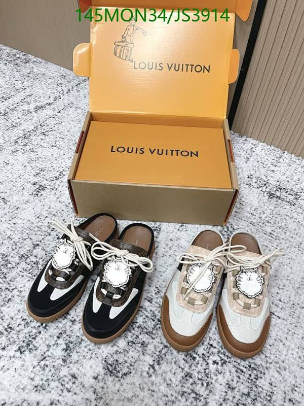Louis Vuitton Women's Cowhide Leather Mule Sneakers, Designer Shoes EU35-41