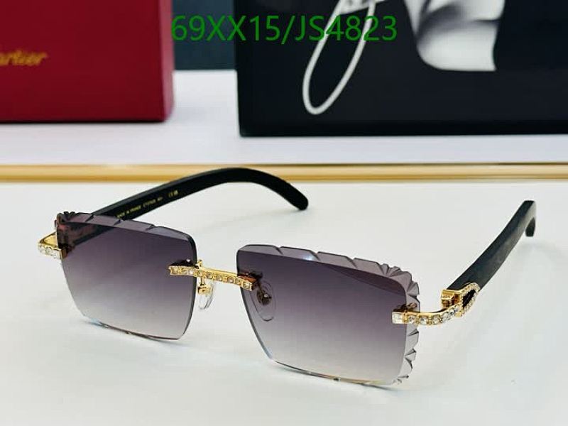 Cartier JS4823 Rimless Sunglasses, Gray Gradient Lens, 60-16-140, For Men