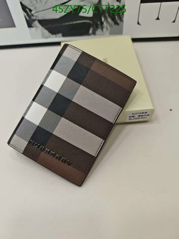 Burberry Wallet Genuine Leather Classic Check Pattern Card Holder - CT7225