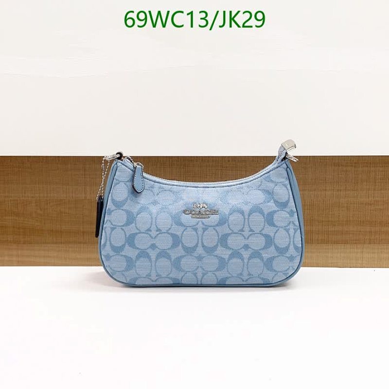 Coach Denim Jacquard Small Shoulder Bag, Stylish and Compact, 24.5*15.5*7.5CM