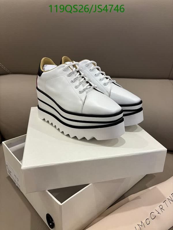 Stella McCartney Women's White Platform Sneakers Leather Lace-Up Shoes 5 Stella McCartney Women's White Platform Sneakers Leather Lace-Up Shoes