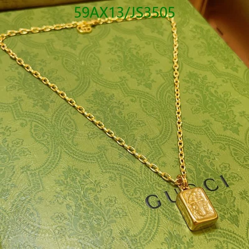 Gucci Gold-Tone Necklace with Interlocking G Charm, Elegant Pendant Necklace