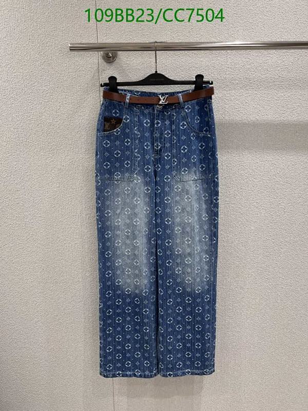 Louis Vuitton Women's Denim Jeans with Monogram Pattern, Size S-L