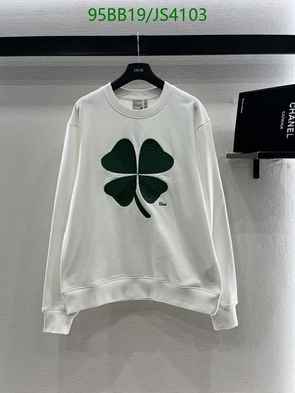 Dior Lucky Clover Cotton Sweatshirt - Stylish & Comfortable, Sizes S-M-L