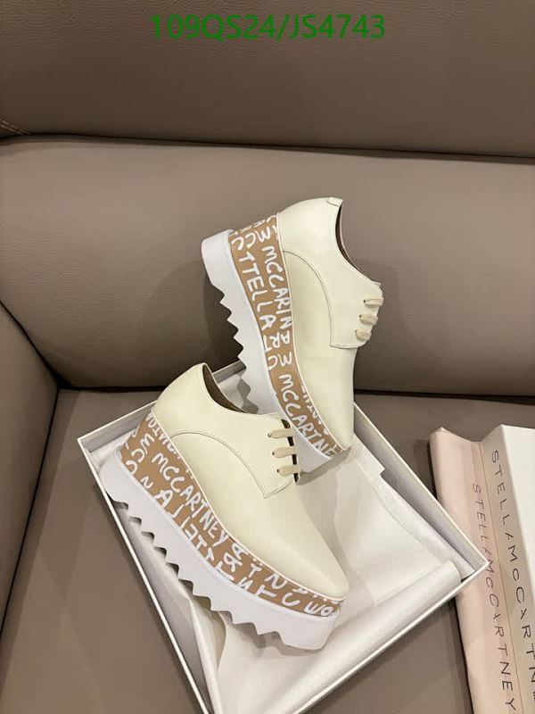 Stella McCartney Women's Cream Leather Platform Wedge Lace-Up Shoes