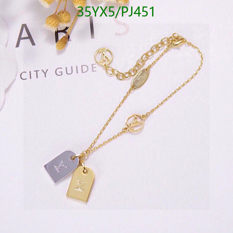 Louis Vuitton Gold & Silver Tag Charm Necklace, Designer Jewelry for Women
