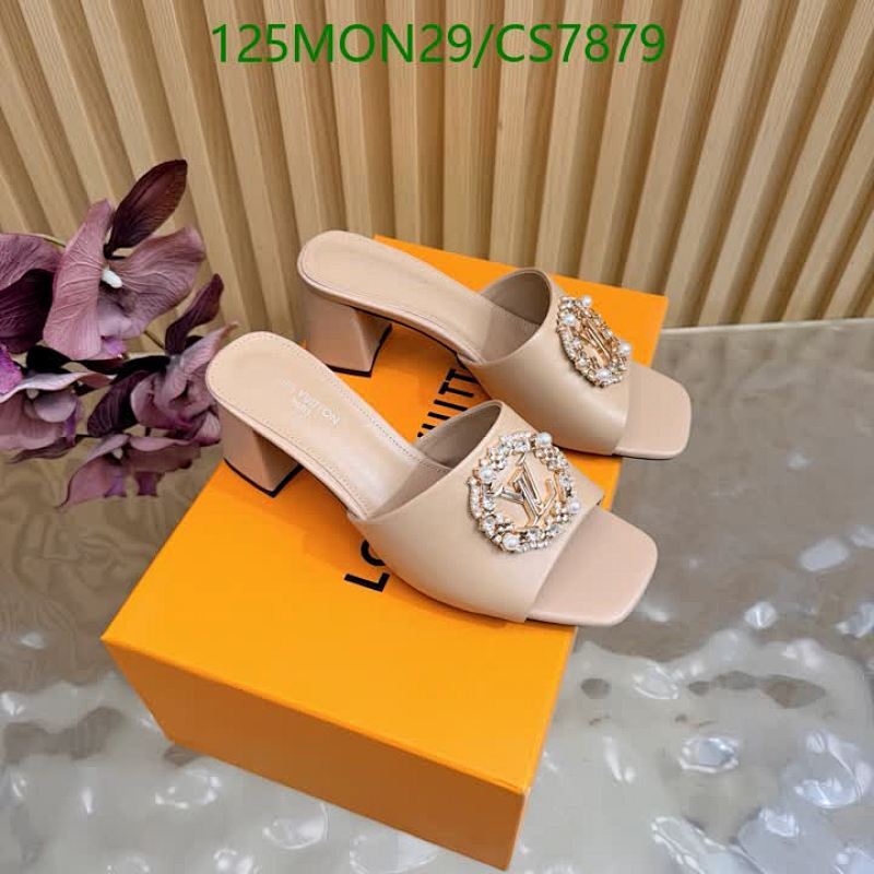 Louis Vuitton Women's Leather and Sheepskin Block Heel Sandal Mules CS7879