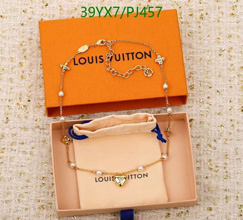 Louis Vuitton Gold-Tone Clover Pearl Necklace, Elegant and Timeless Jewelry