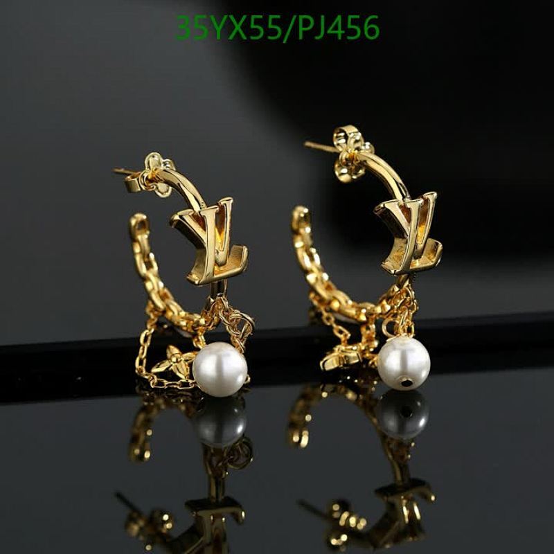 Louis Vuitton Gold-Tone Earrings with Pearls, Designer Fashion Jewelry