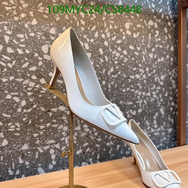 Valentino Garavani Women's White Leather Pumps, Heel Height 7.5 CM