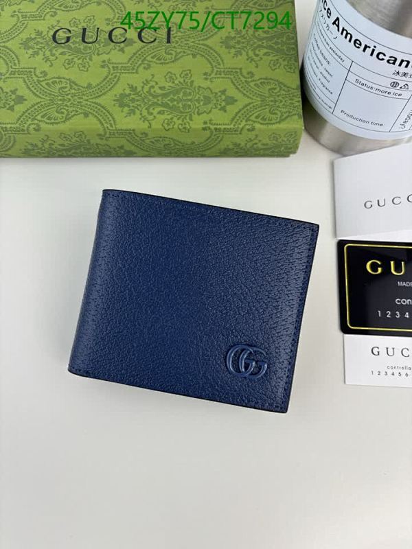 Gucci Men's Blue Leather Wallet - Model 428726, Compact Size 11-9 CM