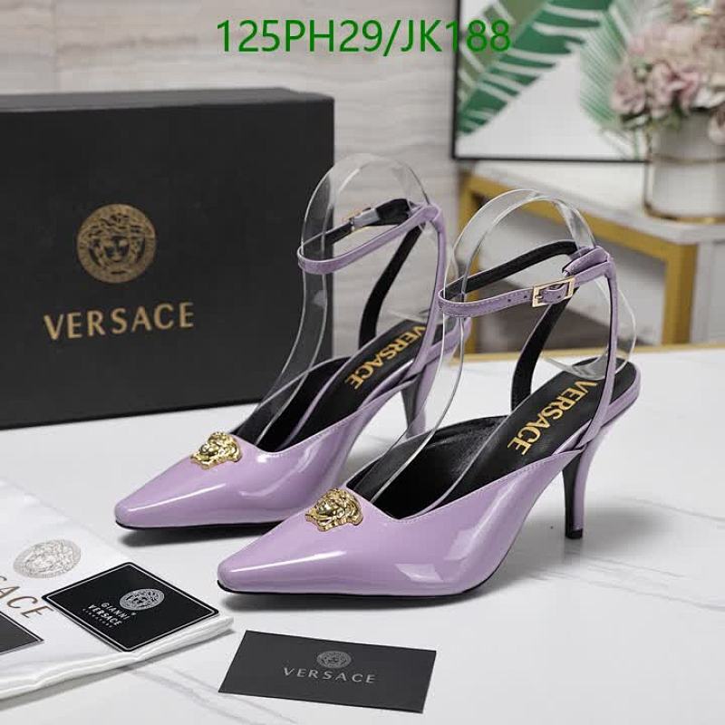 Versace Women's Pointed-Toe Heeled Sandals in Lilac Patent Leather, Heel Height 8.5CM