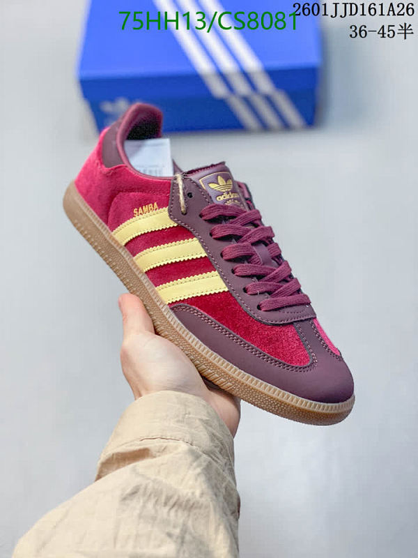 Adidas Women's Samba Velvet Sneakers Burgundy/Gold Stripes Retro Style Shoes