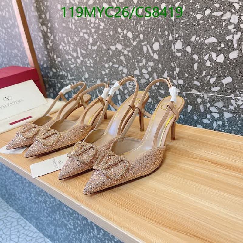 Valentino Garavani Women's Tan Embellished Slingback Pointed Toe Heels