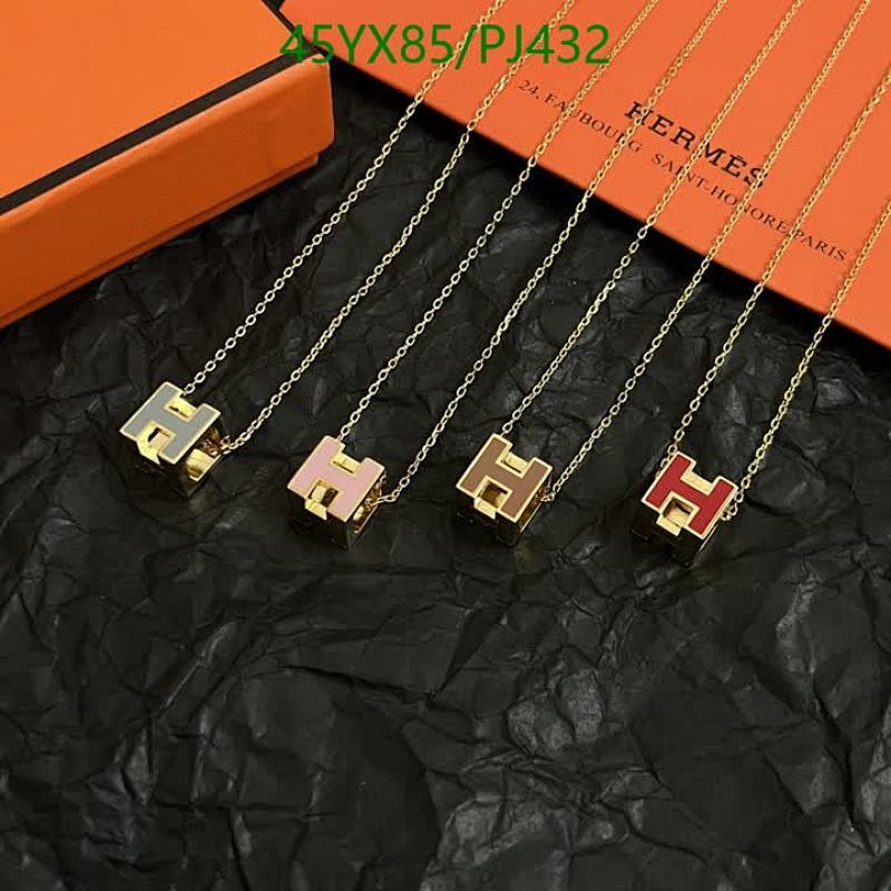 Hermes Pendant Necklace - Stylish 'H' Cube Design, Gold-Tone Chain, Fashion Jewelry