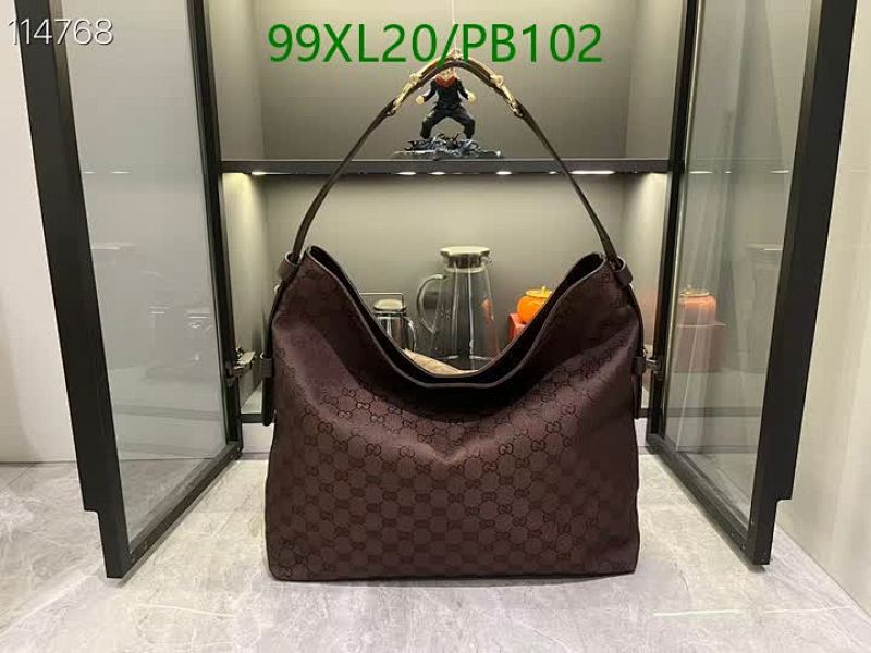 Gucci Shoulder Bag in Brown GG Canvas and Leather, 40x36x12CM