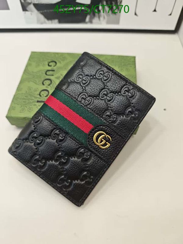 Gucci GG Embossed Leather Wallet with Web Stripe - Black, Compact Size