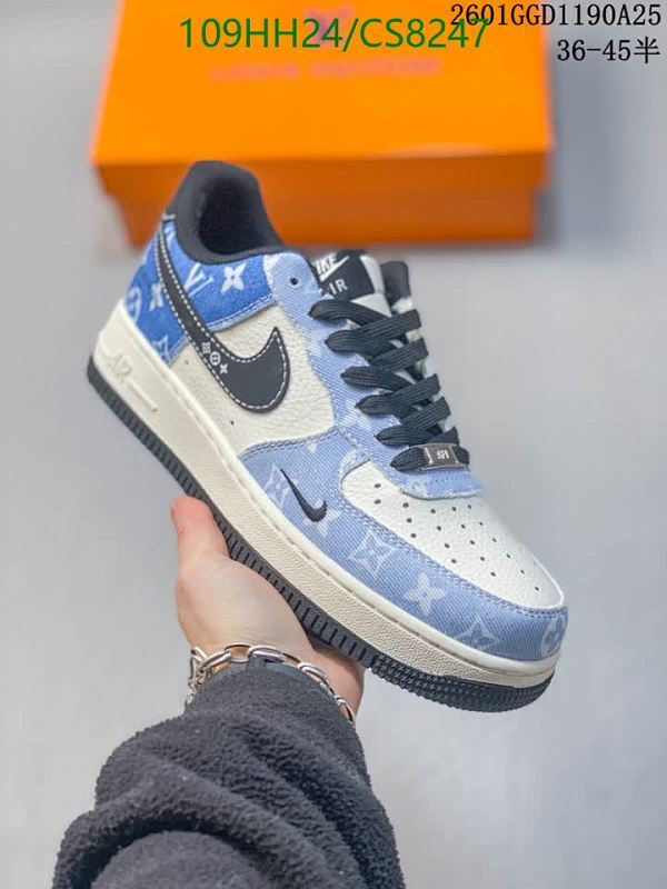 Nike Air Force 1 Low Louis Vuitton Custom Blue Denim Sneakers