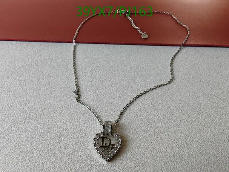 Dior Heart Pendant Necklace with Crystals, Silver Finish, Fine Jewelry