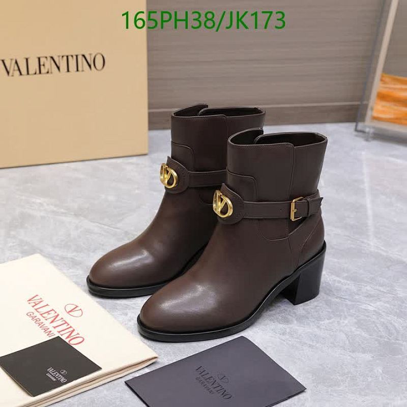Valentino Garavani Women's Leather Heeled Boots with Iconic Buckle Detail