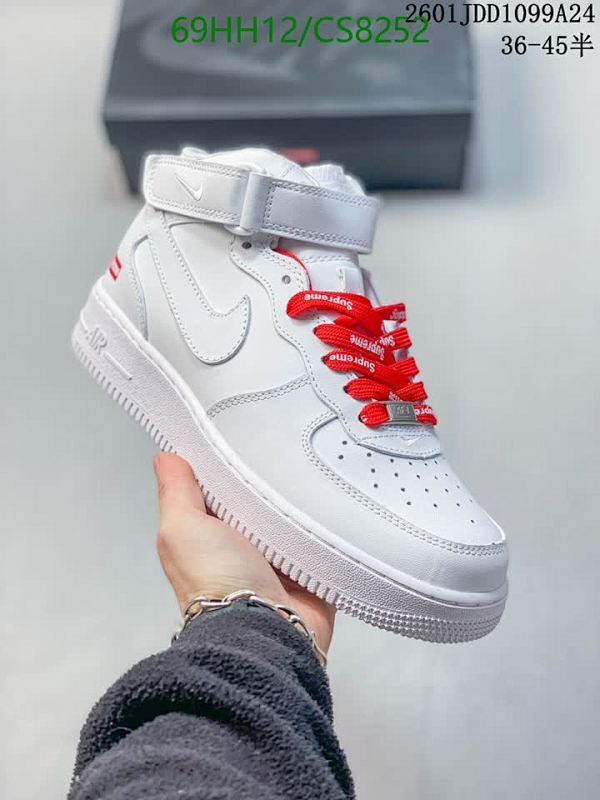 Nike Air Force 1 High-Top Sneakers - White Leather, Supreme Laces