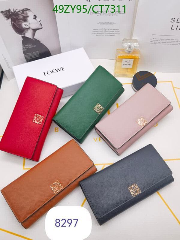 Loewe Genuine Leather Long Wallet, Stylish Clutch with Iconic Logo, Model 8297
