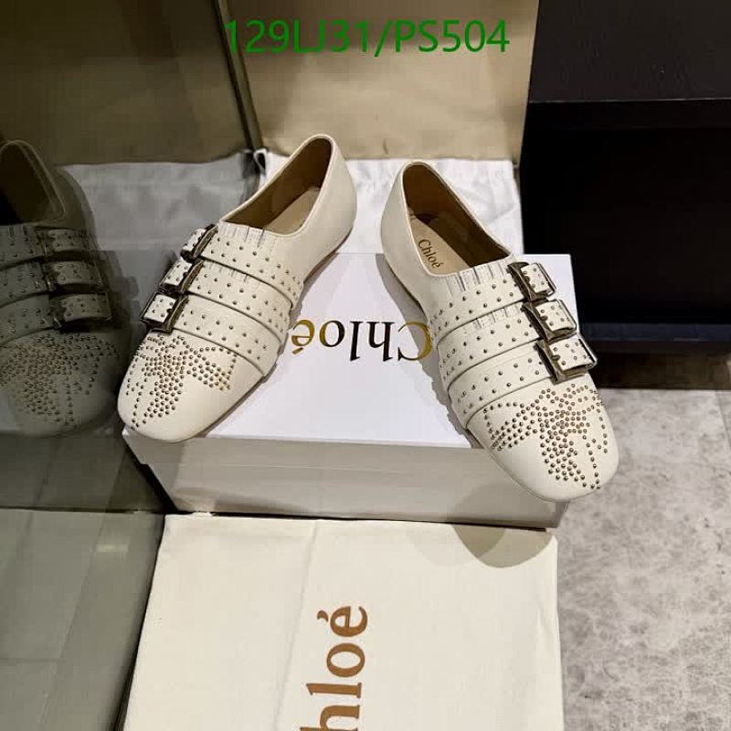 Chloé Women's PS504 Leather Loafers with Buckle Straps and Studded Detailing