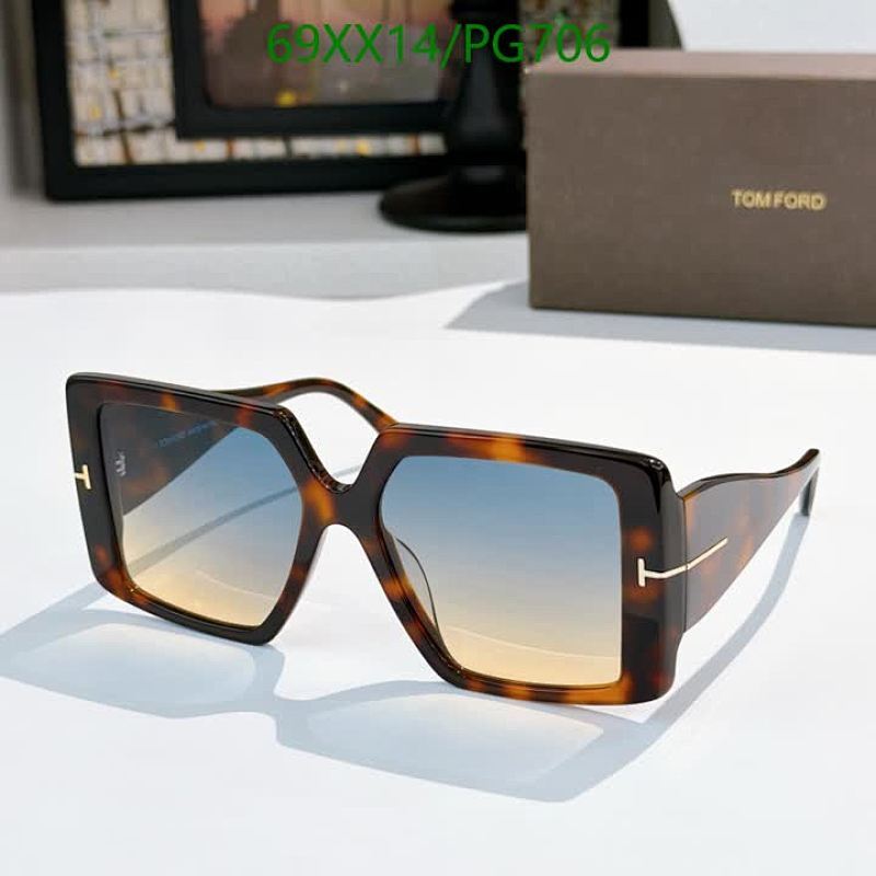 Tom Ford PG706 Square Brown Tortoise Sunglasses Gradient Lens | 57-17-135