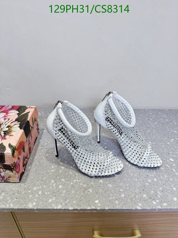 D&G Women's CS8314 White Mesh High Heel Stiletto Ankle Boots, Size EU35-41