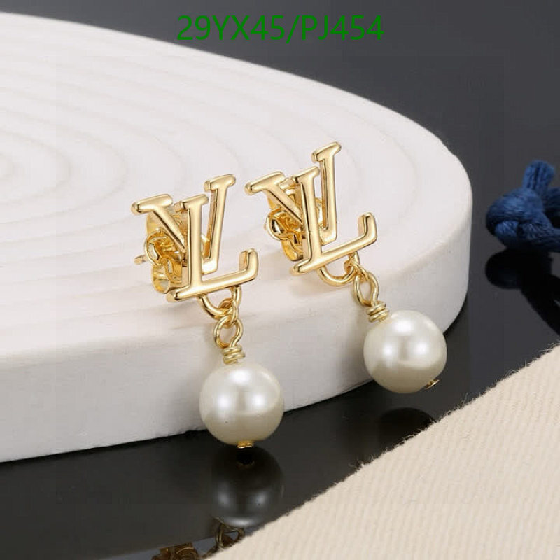 Louis Vuitton Gold-Tone Pearl Drop Earrings | Elegant Designer Jewelry
