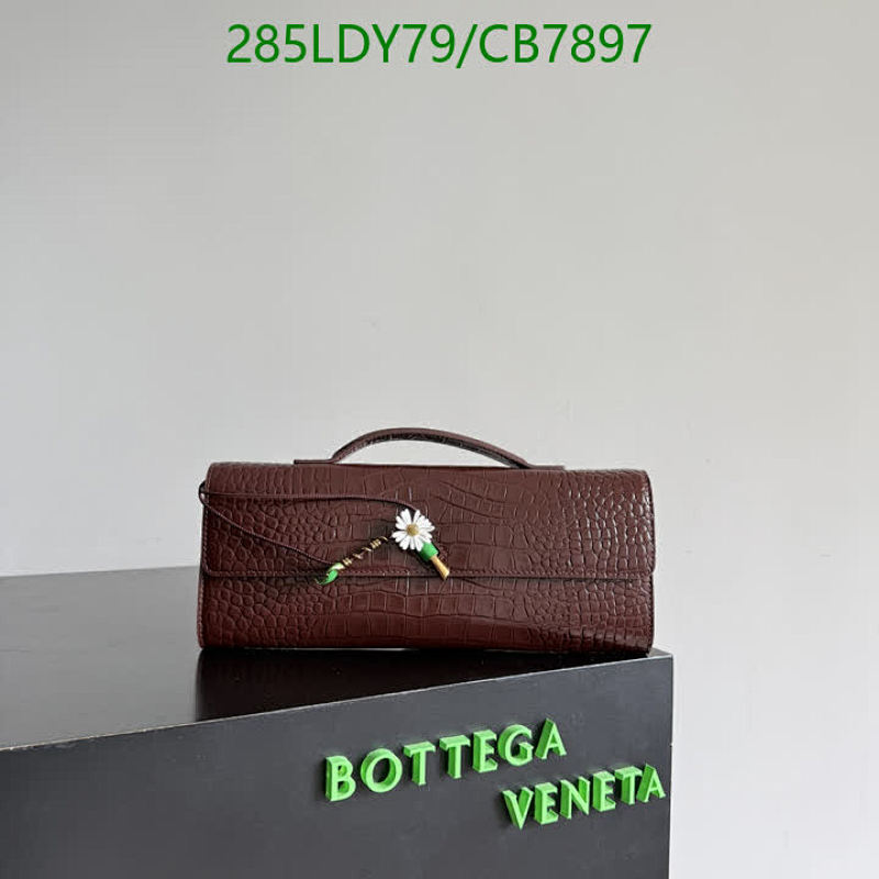Bottega Veneta Brown Crocodile Leather Clutch Bag, 31*13*3CM