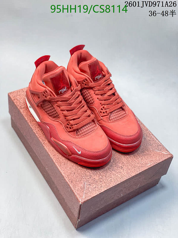 Air Jordan 4 Retro Red Sneakers, Unisex Style, Sizes EU36-48, Classic Design