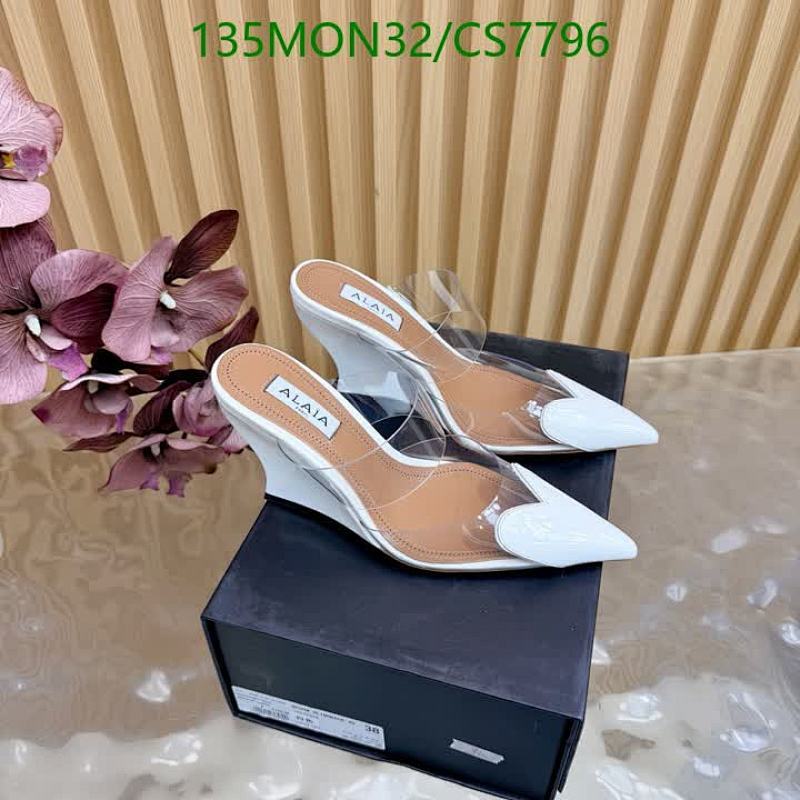 ALAIA Women's Pointed-Toe Wedge Heels in White Patent Leather, EU 35-42