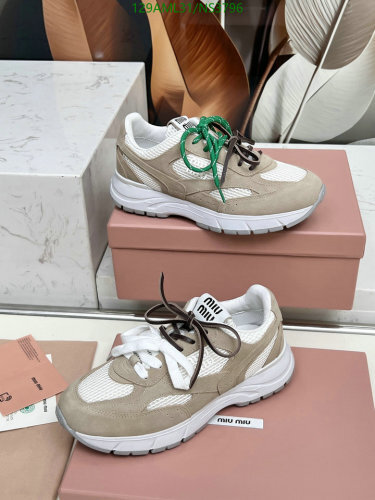 Miu Miu Women's Beige Sneakers - Cowhide and Lambskin, EU Size 35-41