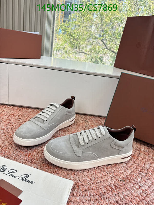 Loro Piana Men's Gray Wool and Cowhide Sneakers - EU39-46