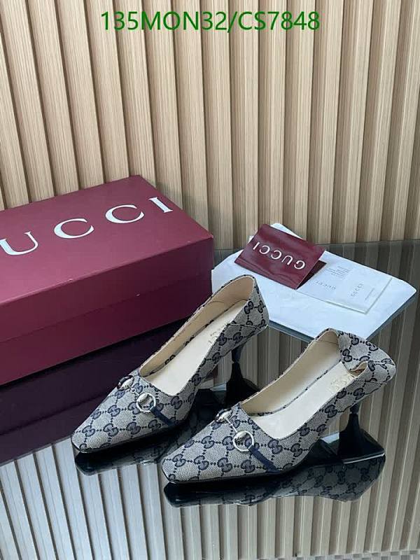 Gucci Women's GG Canvas Pointed-Toe Pumps with Horsebit Detail - Size EU35-42