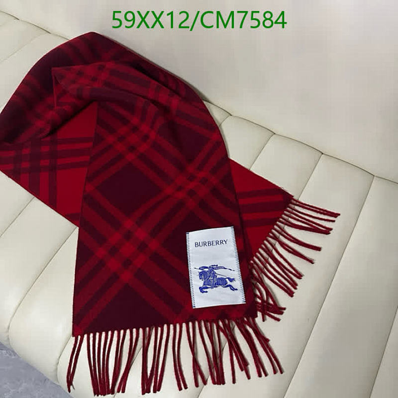 Burberry Red Cashmere Scarf, 30-168 CM, Classic Check Pattern – Warm and Stylish