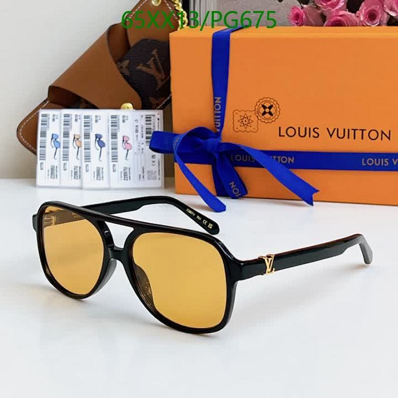 Louis Vuitton PG675 Sunglasses Black Frame Gold Lens, Size 57-17-145