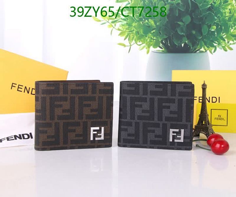 Fendi Men's Bi-Fold Wallet with Signature FF Logo, Leather, 11x10 cm