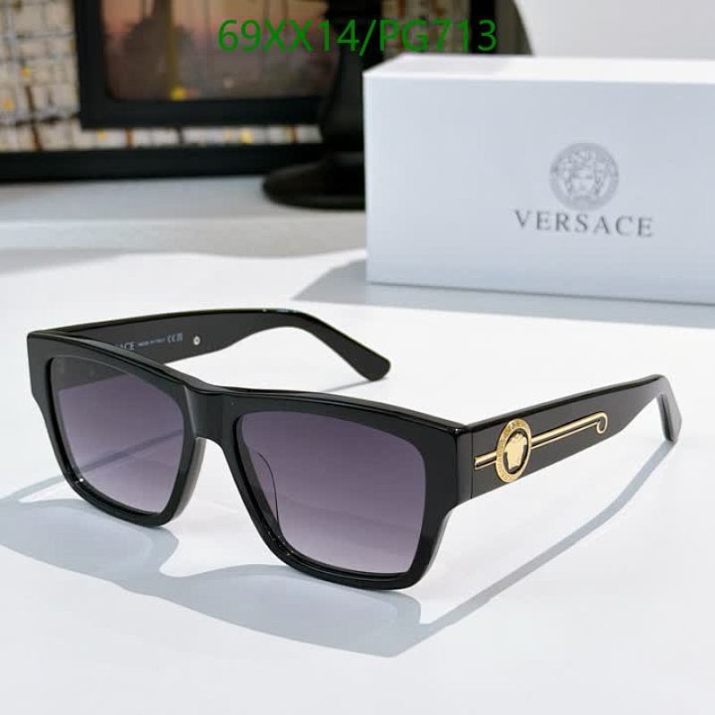 Versace PG713 Black Frame Sunglasses, 56-17-145, Authentic Designer Eyewear