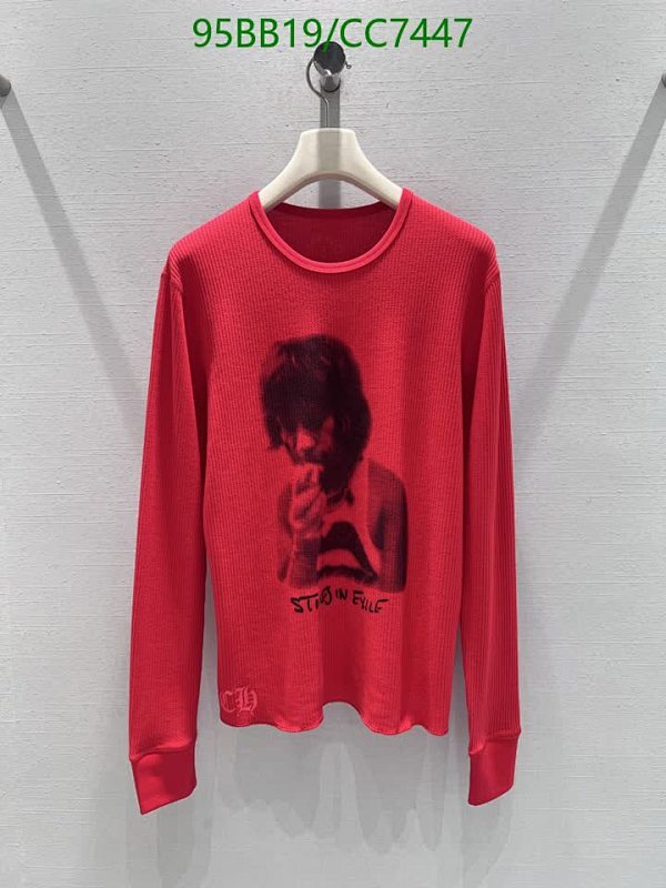 Chrome Hearts Red Cotton Long Sleeve T-Shirt with Graphic Print