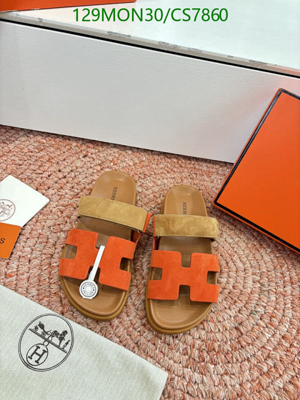 Hermès Women's Chypre Sandals in Orange Suede and Leather, Sizes EU35-45