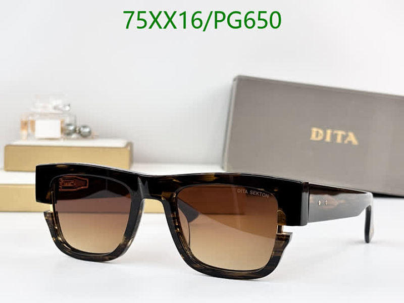 Dita PG650 Brown Square Frame Sunglasses | 52-22-145 Lens Size | UV Protection