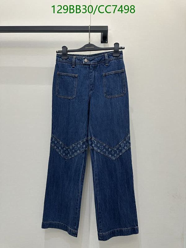 Louis Vuitton Women's Denim Jeans with Monogram Detailing - Stylish & Chic