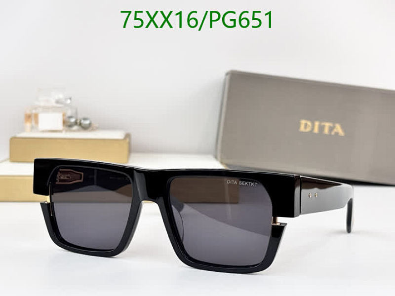 Dita PG651 Black Frame Sunglasses - Square Style, 54-18-145 Size