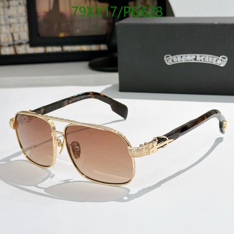 Chrome Hearts PG628 Gold Aviator Sunglasses with Brown Gradient Lenses