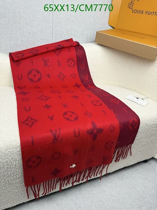 Louis Vuitton Wool Scarf 180-55CM - Red Designer Scarf with Iconic Monogram