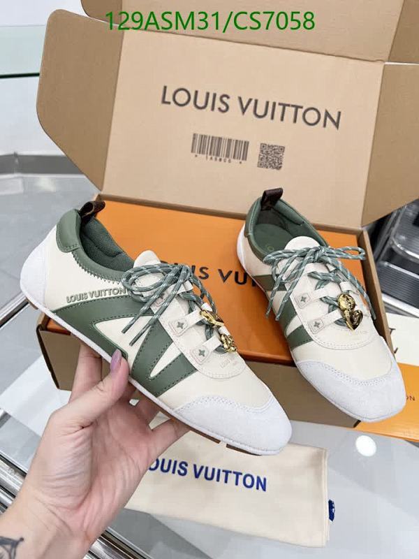 Louis Vuitton Women's Green & White Leather Low Top Sneakers - Size EU35-41